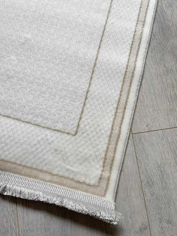Tapis de prière enfant velours crème