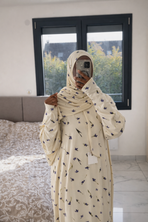 robe de prière jersey premium Robe de prière Jersey bambou crème